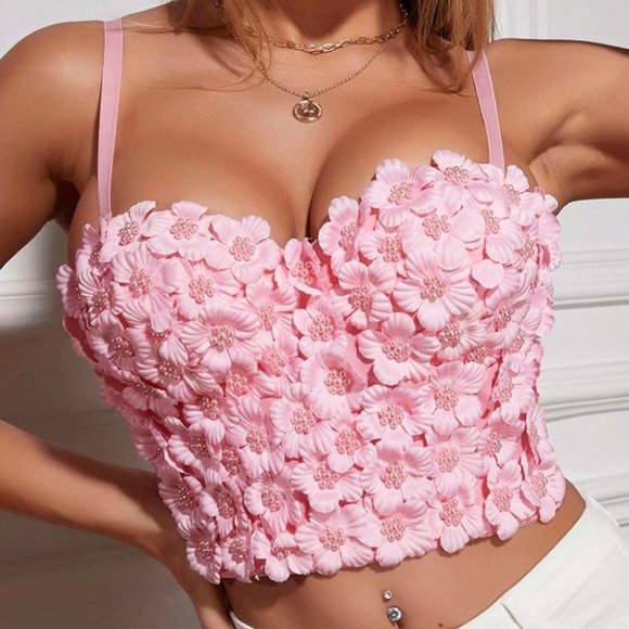 The Stunner Beaded Detailed Flowers Corset Top - Picture 1 of 11